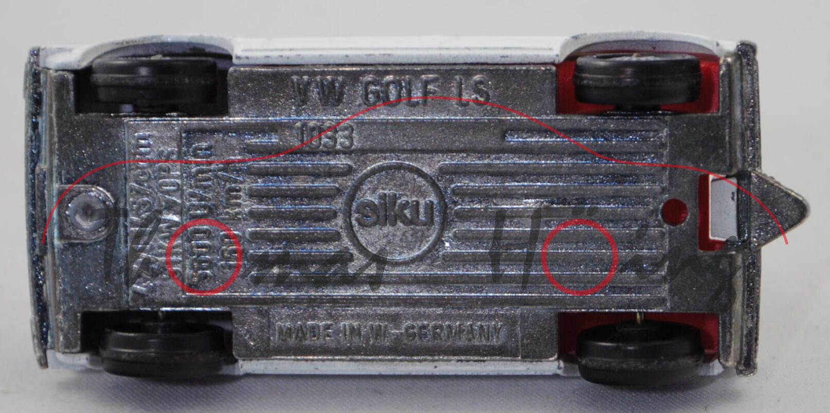 06400 HU VW Golf I LS m. 4 Türen (Typ 17, Mod. 78-80), weiß, innen